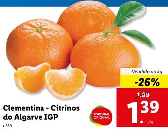 Lidl Clementina - Citrinos do Algarve IGP promoção