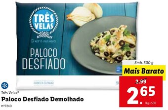 Três Velas Desfiado Demolhado 500g