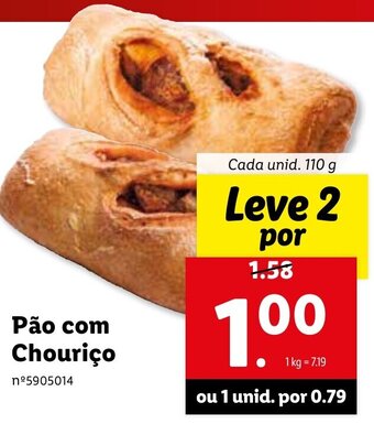 Lidl Pão com Chouriço 110g promoção