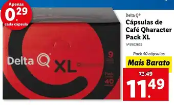 Lidl Delta Q Cápsulas de Café Qharacter Pack XL 40 Cápsulas promoção