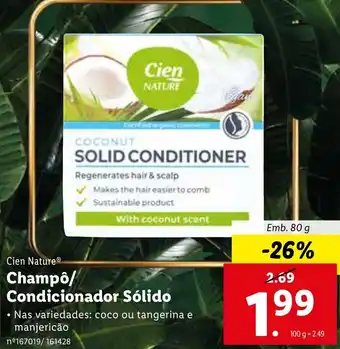 Lidl Cien Nature Champô/ Condicionador Sólido 80g promoção