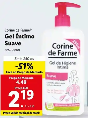 Lidl Corine de Farme Gel Íntimo Suave 250ml promoção