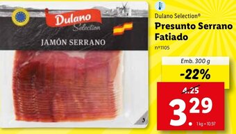 Lidl Dulano Selection Presunto Serrano Fatiado 300g promoção
