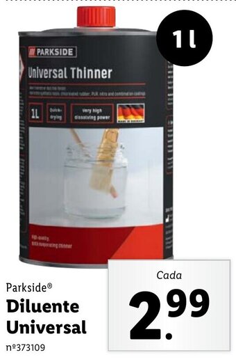 Lidl Parkside Diluente Universal promoção