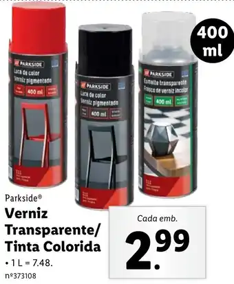 Lidl Perkside Verniz Transparente/Tinta Colorida 400ml promoção
