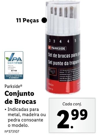 Lidl Parkside Conjunto de Brocas promoção