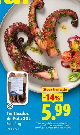 Lidl Tentáculos de Pota XXL promoção