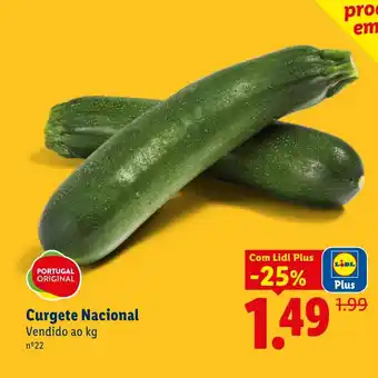 Lidl Curgete Nacional promoção