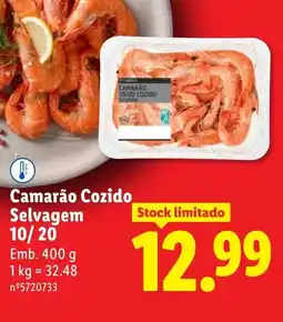 Lidl Camarão Cozido Selvagem 10/20 promoção