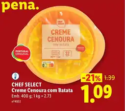 Lidl CHEF SELECT Creme Cenoura com Batata promoção