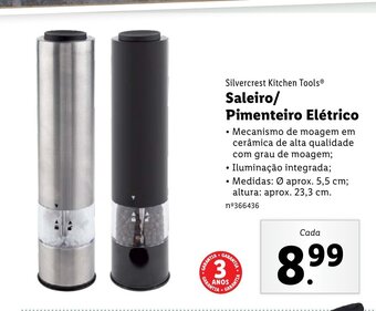 Lidl Silvercrest Kitchen Tools Saleiro / Pimenteiro Elétrico promoção