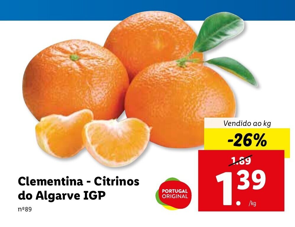 Promoção Clementina Citrinos do Algarve IGP em Lidl