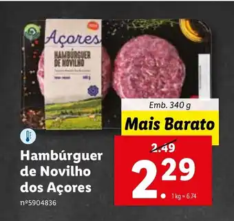 Lidl Hambúrguer de Novilho dos Açores promoção