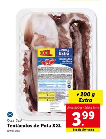 Lidl Ocean Sea Tentáculos de Pota XXL promoção