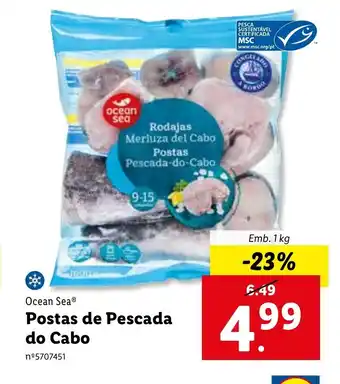 Lidl Ocean Sea Postas de Pescada do Cabo promoção
