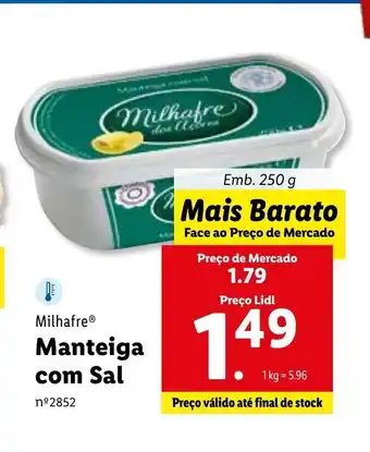 Lidl Milhafre Manteiga com Sal promoção