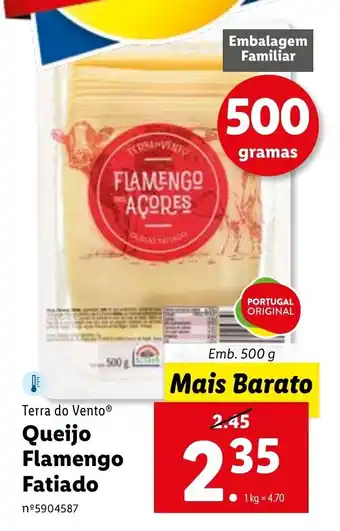 Lidl Terra do Vento Queijo Flamengo Fatiado promoção