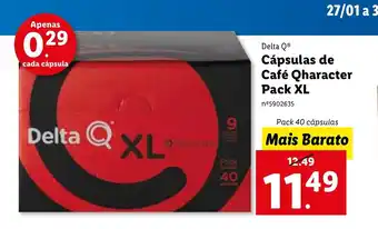 Lidl Delta Q Cápsulas de Cafe Qharacter Pack XL promoção