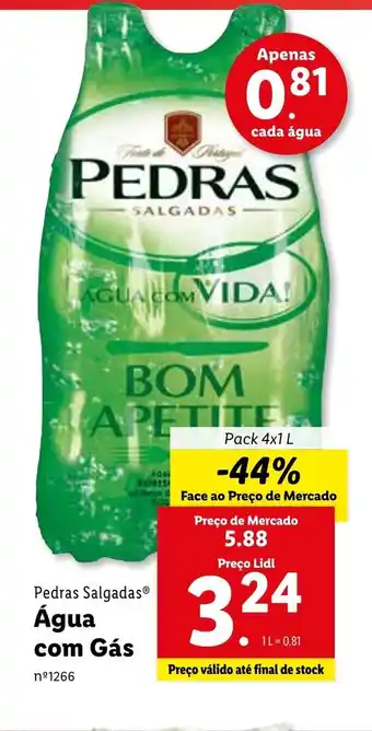 Lidl Pedras Água com Gás promoção