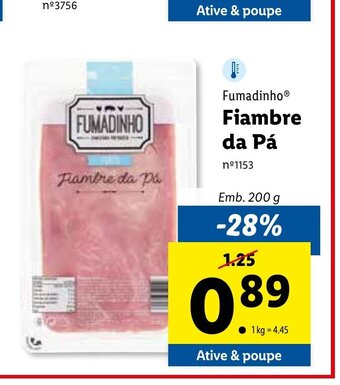 Lidl Fumadinho Fiambre da Pá promoção