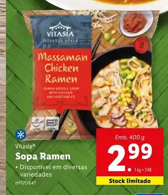 Lidl Vitasia Sopa Ramen promoção