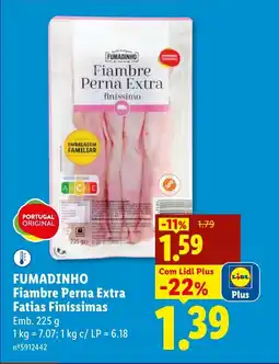 Lidl FUMADINHO Fiambre Perna Extra Fatias Finíssimas promoção