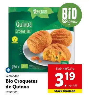 Lidl Vemondo Bio Croquetes de Quinoa promoção