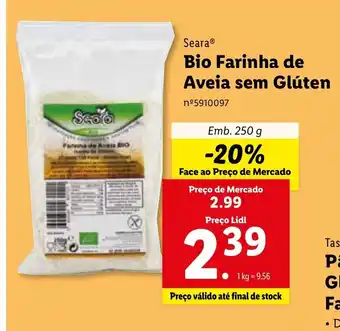 Lidl Seara Bio Farinha de Aveia sem Gluten promoção