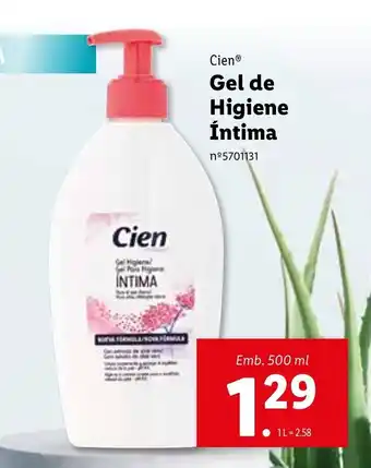 Lidl Cien Gel de Higiene Intima promoção