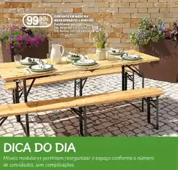 Intermarché Conjunto em madeira mesa dobrável + bancos promoção