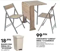 Bricomarché Conjunto "lisboa" mesa +2 cadeiras promoção