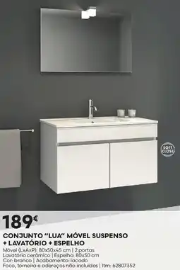 Bricomarché Conjunto "lua" móvel suspenso + lavatório + espelho promoção