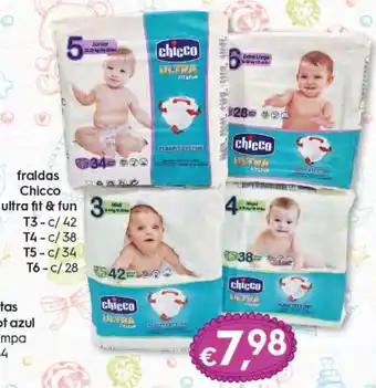 Bolama Fraldas Chicco Ultra Fit & Fun T3-c/42, T4-c/38, T5-c/34, T6-c/28 promoção
