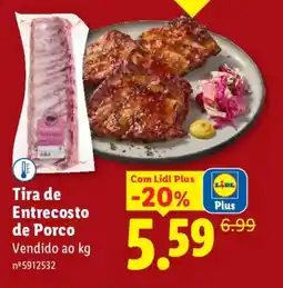 Lidl Tira de Entrecosto de Porco promoção