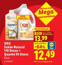 Lidl XAU Sabão Natural 110 Doses + Quanto 95 Doses promoção