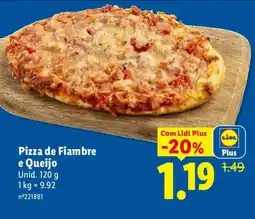 Lidl Pizza de Fiambre e Queijo promoção