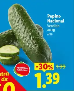 Lidl Pepino Nacional promoção