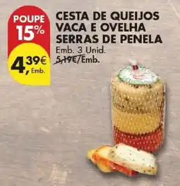 Pingo Doce Cesta de queijos vaca e ovelha serras de penela promoção