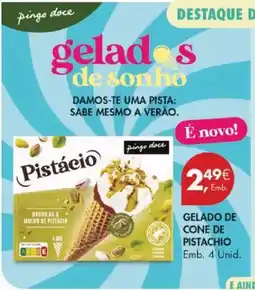 Pingo Doce Gelado de cone de pistachio promoção