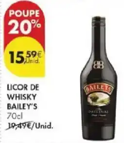 Pingo Doce Licor de whisky bailey's promoção