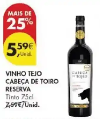 Pingo Doce Vinho tejo cabeça de toiro reserva promoção