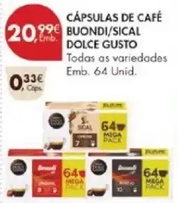 Pingo Doce Cápsulas de café buondi/sical dolce gusto promoção