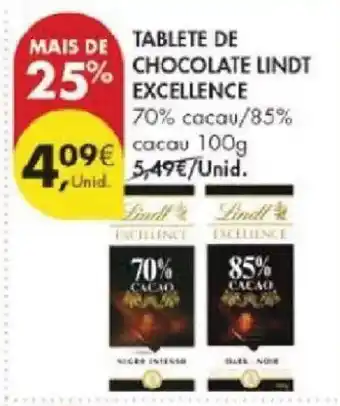 Pingo Doce Tablete de chocolate lindt excellence promoção