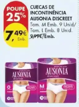 Pingo Doce Cuecas de incontinência ausonia discreet promoção