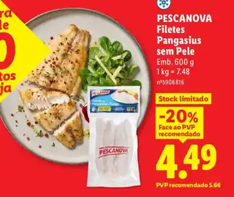 Lidl PESCANOVA Filetes Pangasius sem Pele promoção