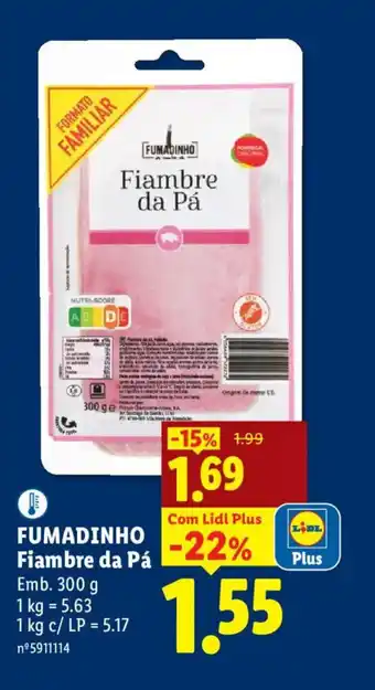 Lidl FUMADINHO Fiambre da Pá promoção