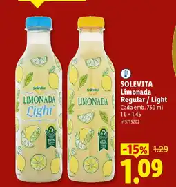 Lidl SOLEVITA Limonada Regular/Light promoção
