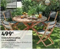 Bricomarché Conjunto mesa +4 cadeiras promoção
