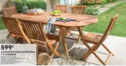Bricomarché Conjunto mesa extensivel +6 cadeiras promoção