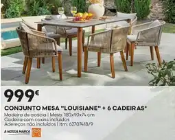 Bricomarché Conjunto mesa "louisiane" + 6 cadeiras* promoção